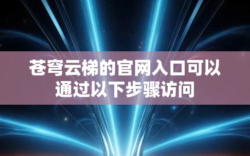 苍穹云梯的官网入口可以通过以下步骤访问