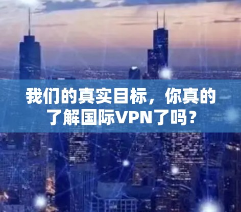 我们的真实目标,你真的了解国际VPN了吗? 我们的真实目标,你真的了解国际VPN了吗?